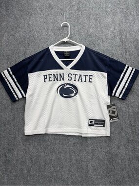 Penn State University Women's Cropped Mesh Colosseum Football Jersey Size Medium